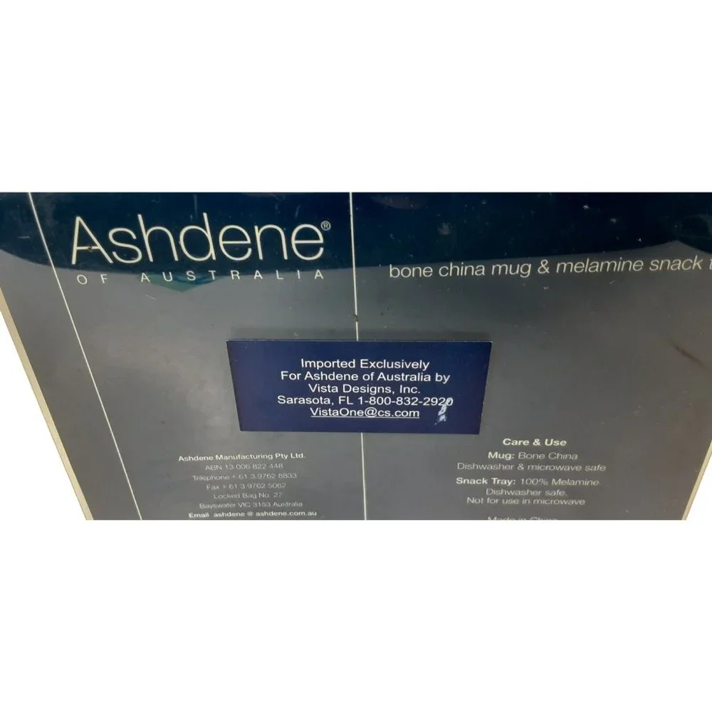 Ashdene of Australia bone china snack tray and cup.‎ Never Used.